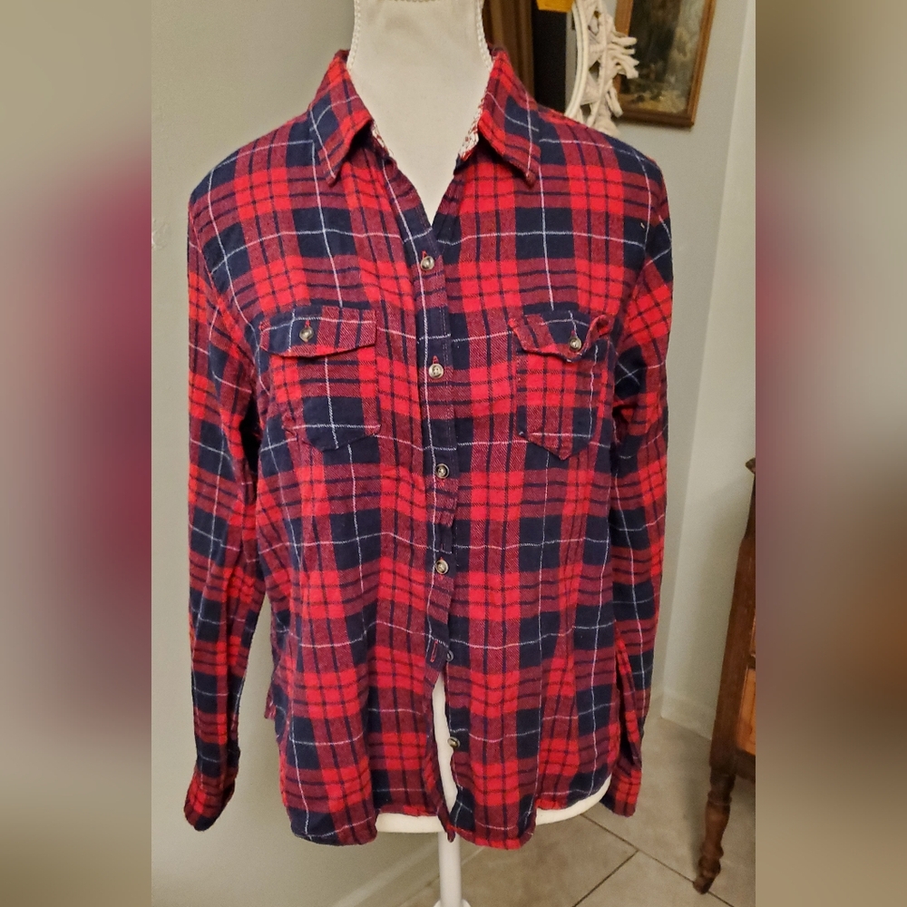 Passport Red and Blue Plaid Shirt